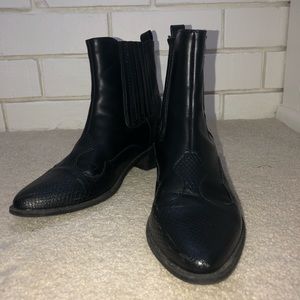 black snake skin western bootie